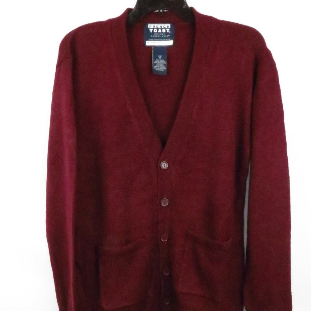 French Toast School uniform Cardigan sweater, V-neck Long sleeve Button down